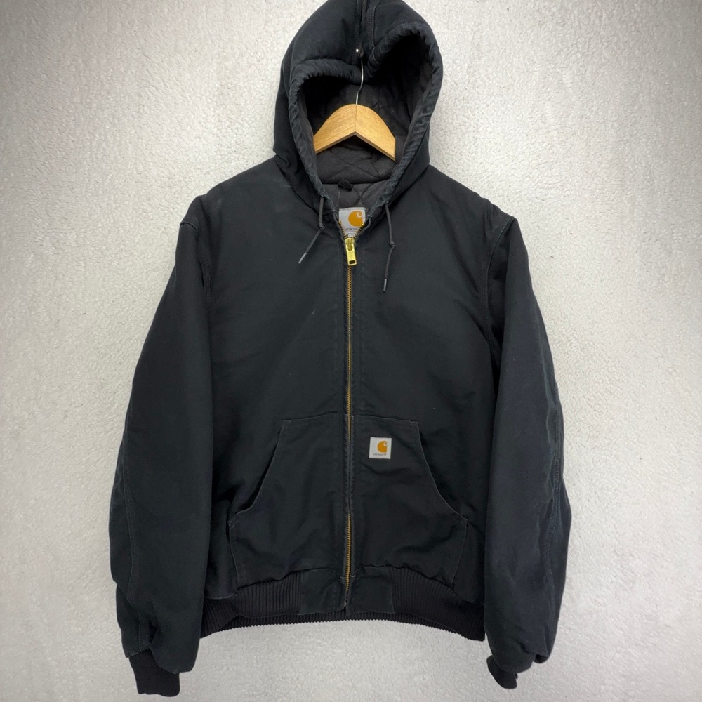 Carhartt Active Jacket Quilt Lined Mens Medium J140 BLK Black EUC
